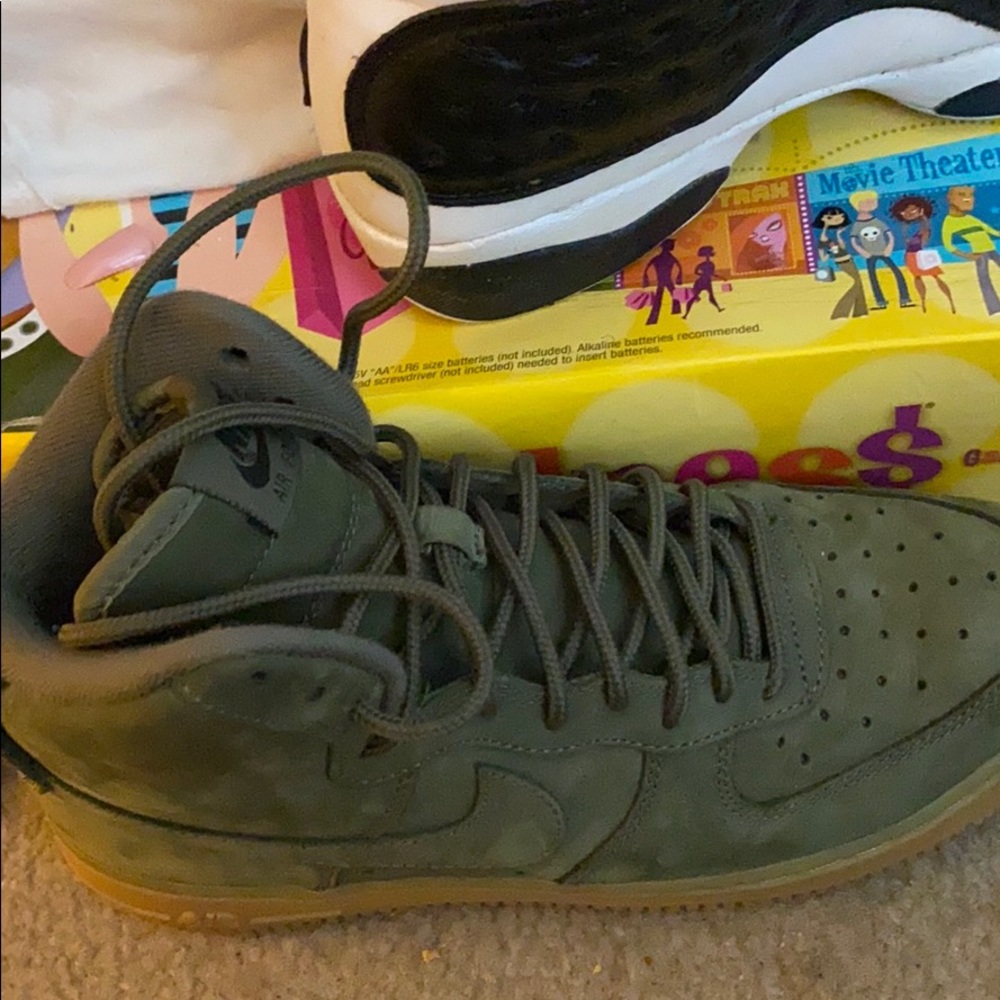 Army green Air Force ones (high top )